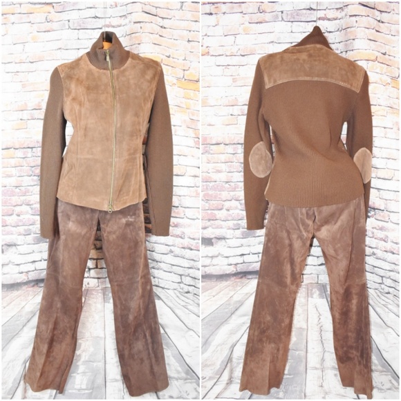 Covington Size Medium Suede Jacket 14 Pants Wool